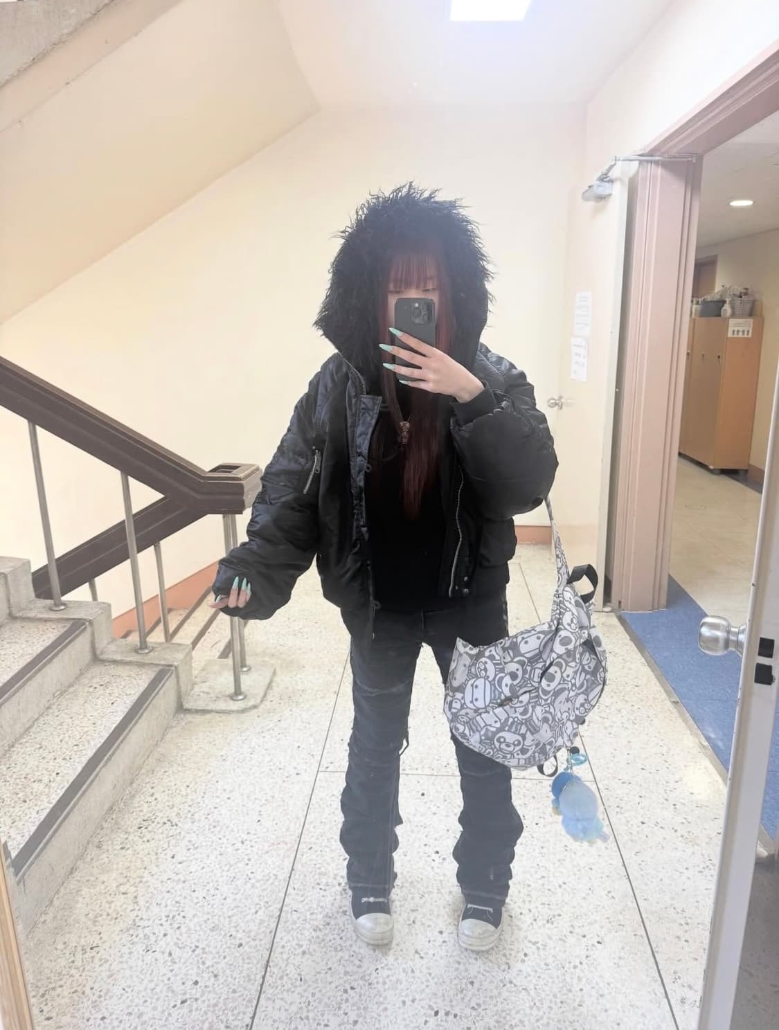 NO FAITH STUDIOS ASTRO FUR BOMBER JACKET 상품이미지4