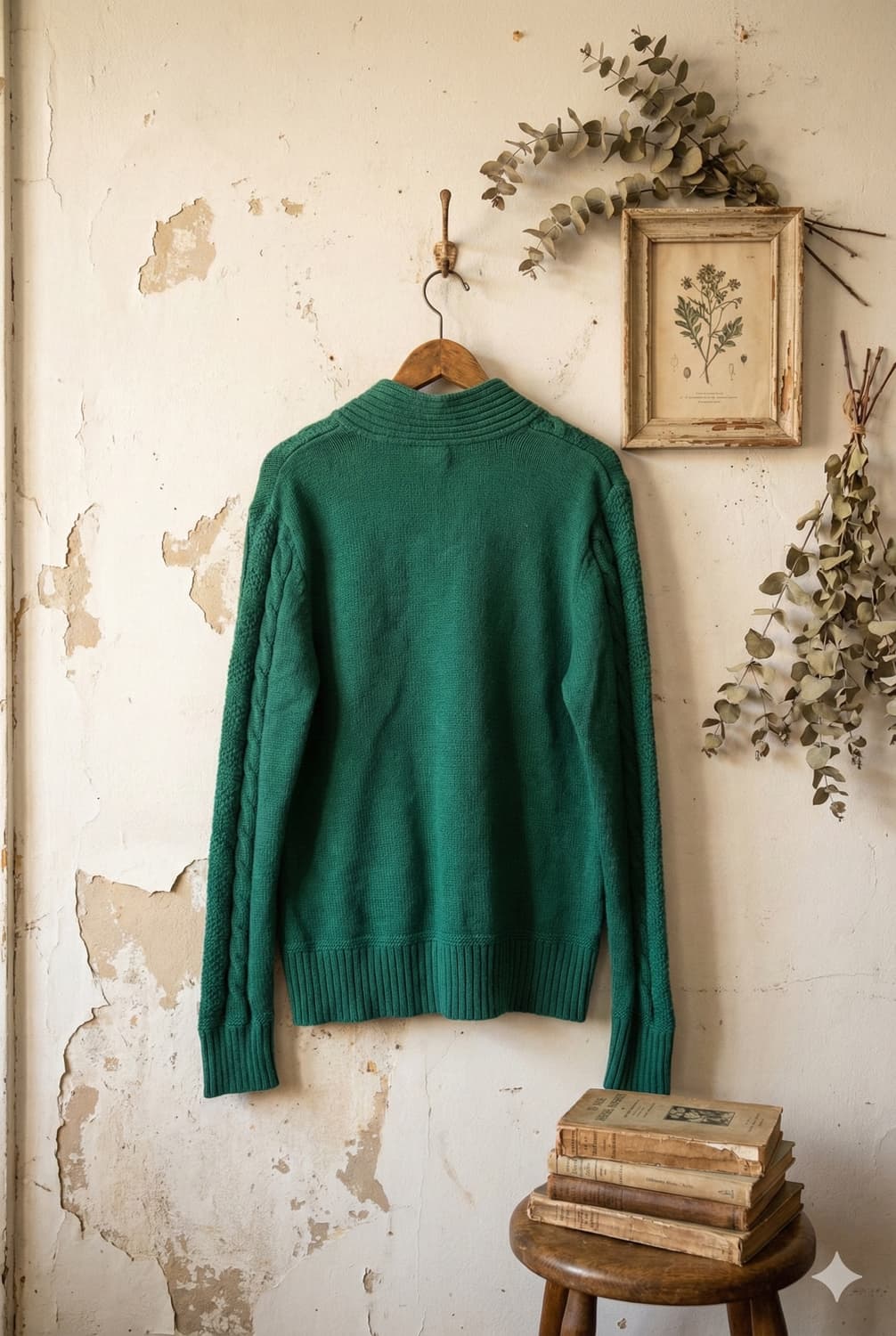  CHAPS 그린 케이블 니트 상품이미지2