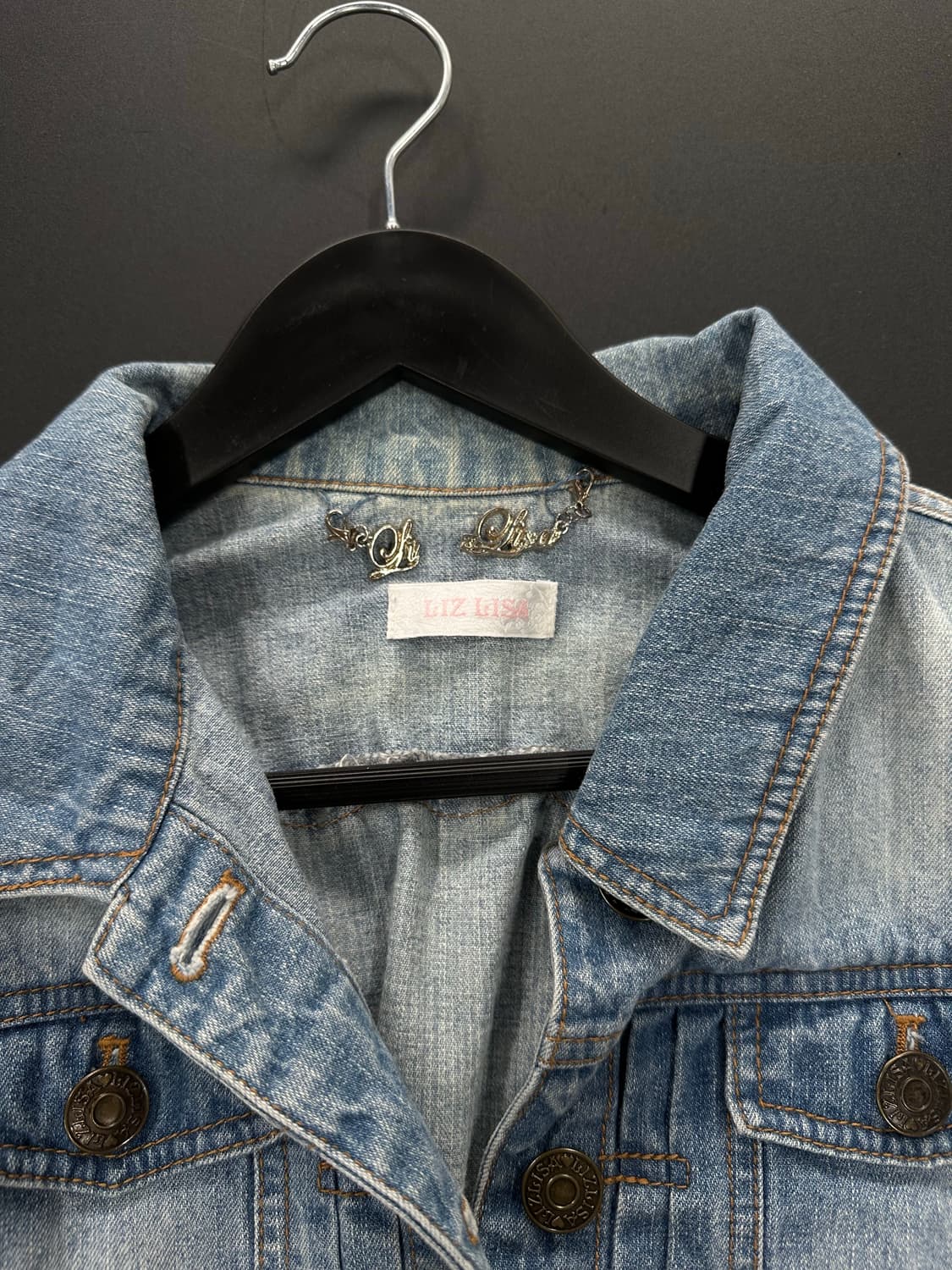 리즈리사 아일렛 포켓 반팔데님자켓 상품이미지8