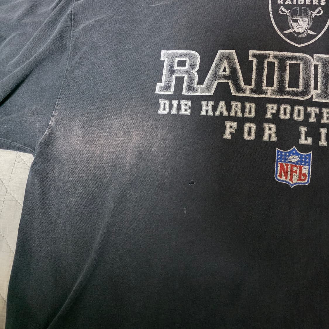 [XXL] 00s NFL Raiders 레이더스 트래쉬드 빈티지 롱슬리브 상품이미지4