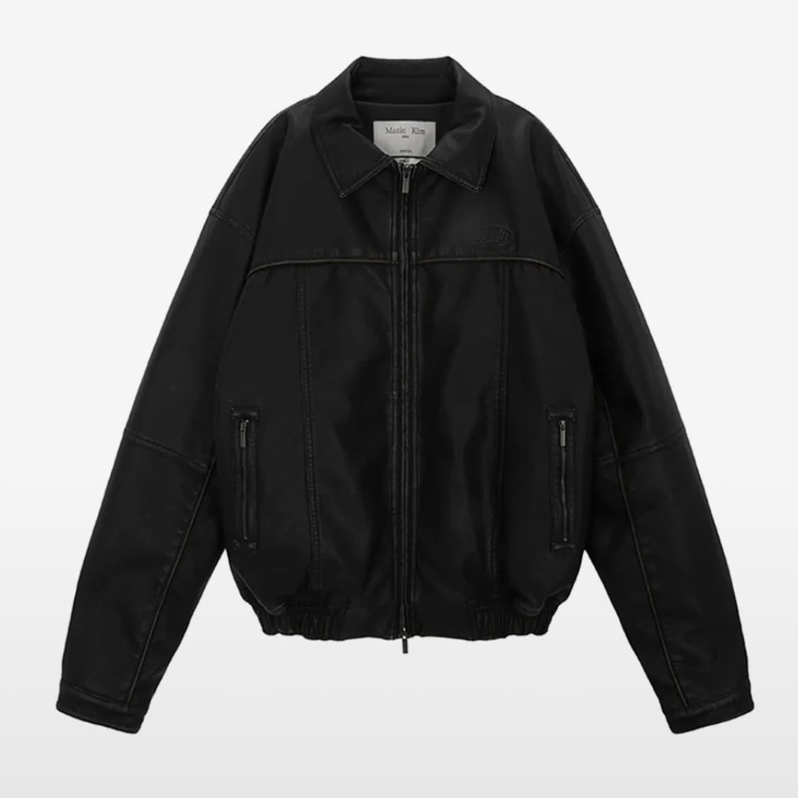 마뗑킴 레더 자켓 PIPING LEATHER BOMBER JUMPER 상품이미지1