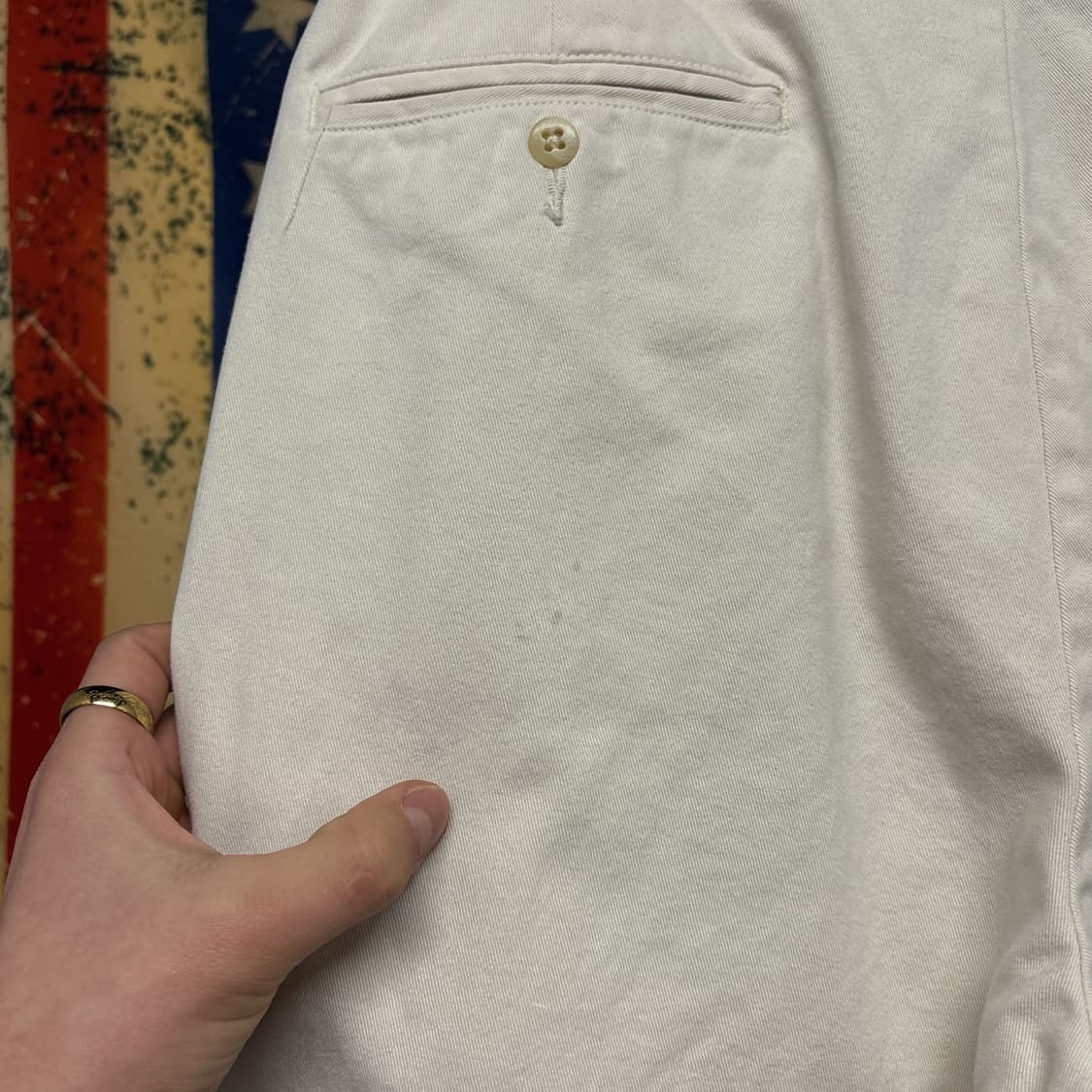 90s 폴로 랄프로렌 해먼드 클래식 투턱 치노팬츠 아이보리 N728 상품이미지7