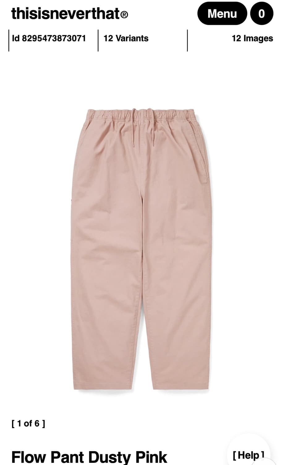 디스이즈네버댓 ) Flow Pant Dusty Pink M 상품이미지2