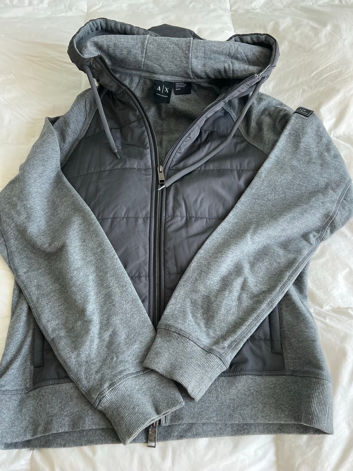 알마니 익스체인지 퀼팅 하이브리드 후드 집업  상품이미지1