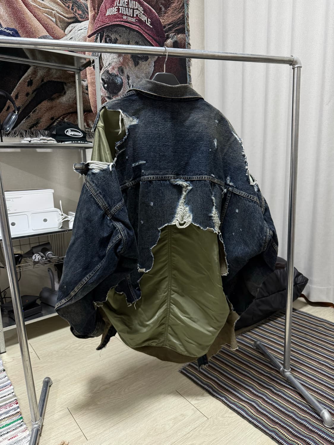 미하라야스히로 레이어드 봄버 데님 자켓 상품이미지3