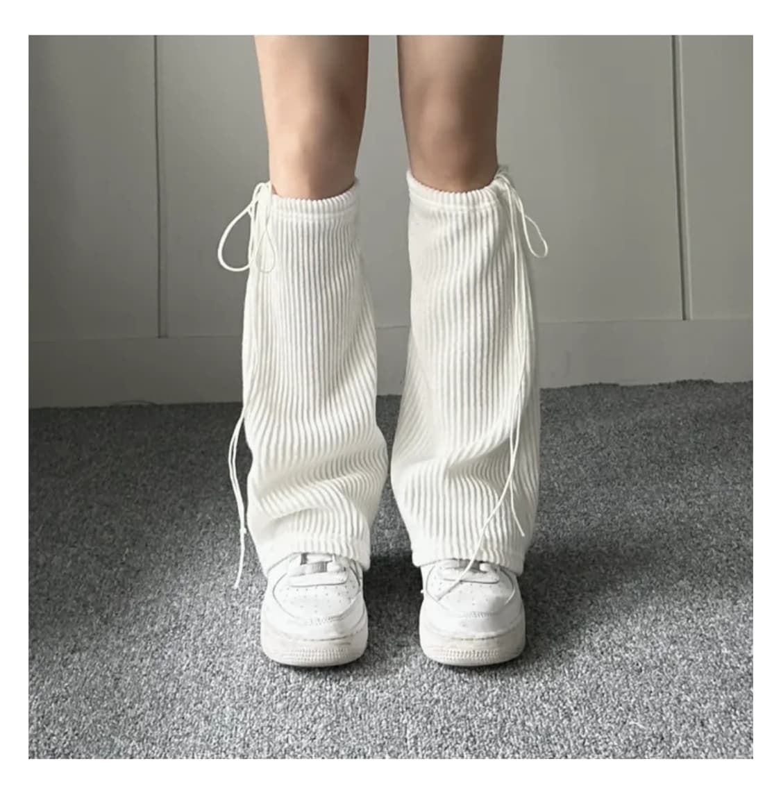 엘루아 스트링 부츠컷 레그워머 화이트 새상품 상품이미지2