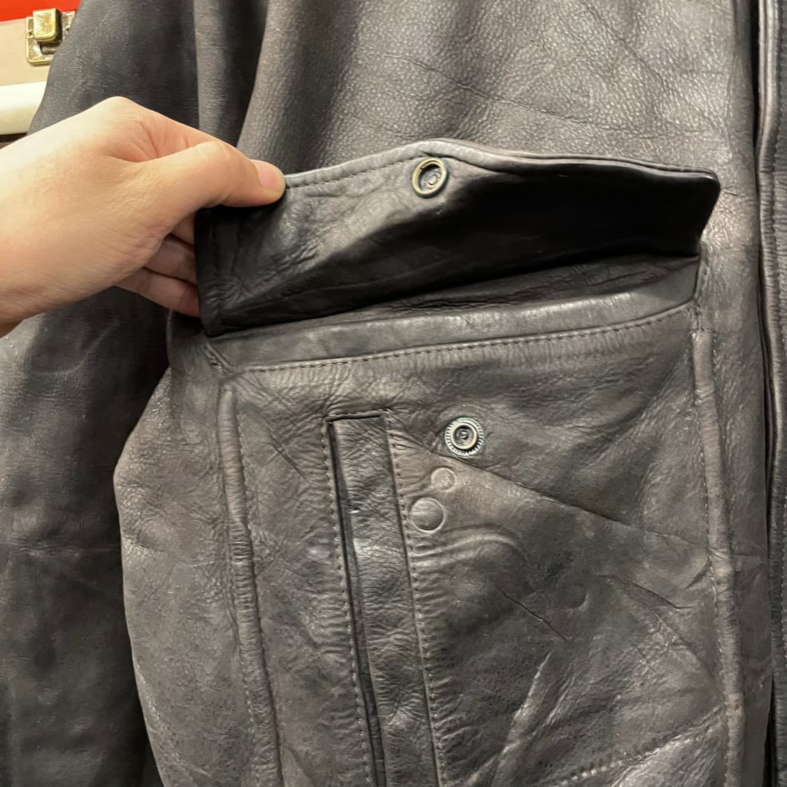 90s Alan Gerad A-2 플라이트 리얼 레더 자켓 상품이미지4