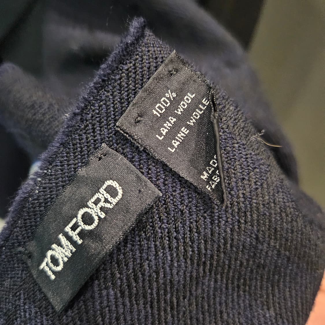 톰포드 울 타탄체크 블랙 머플러 상품이미지6