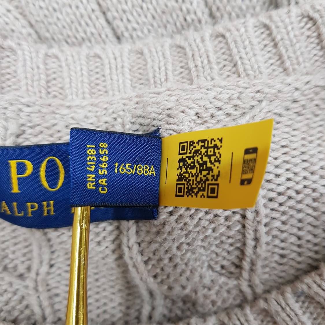 폴로 랄프로렌 케이블 코튼 라운드넥 니트 XS사이즈 상품이미지6