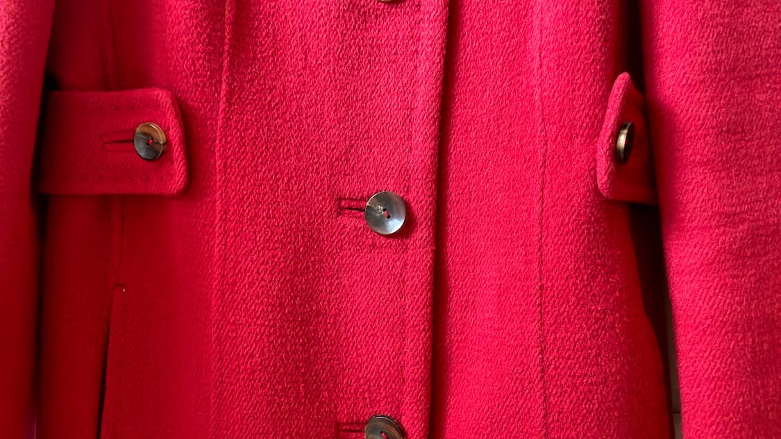 한섬 SJSJ 55-66 빨강 울 앙고라 모직코트 상품이미지6