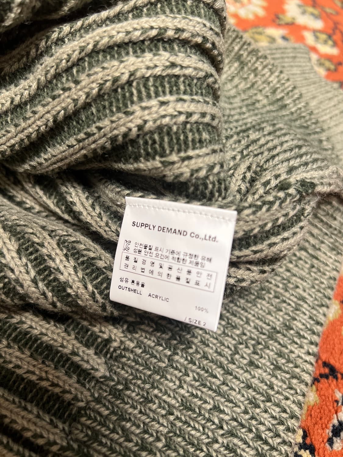 [ L ] 본챔스 니트 집업 카키 상품이미지5