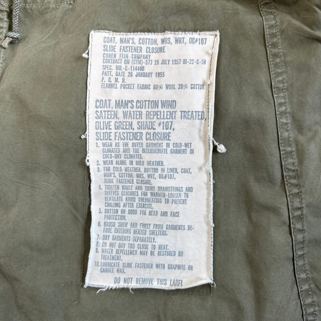 오리지널 M51 필드자켓 S-R (스몰 레귤러) 상품이미지9