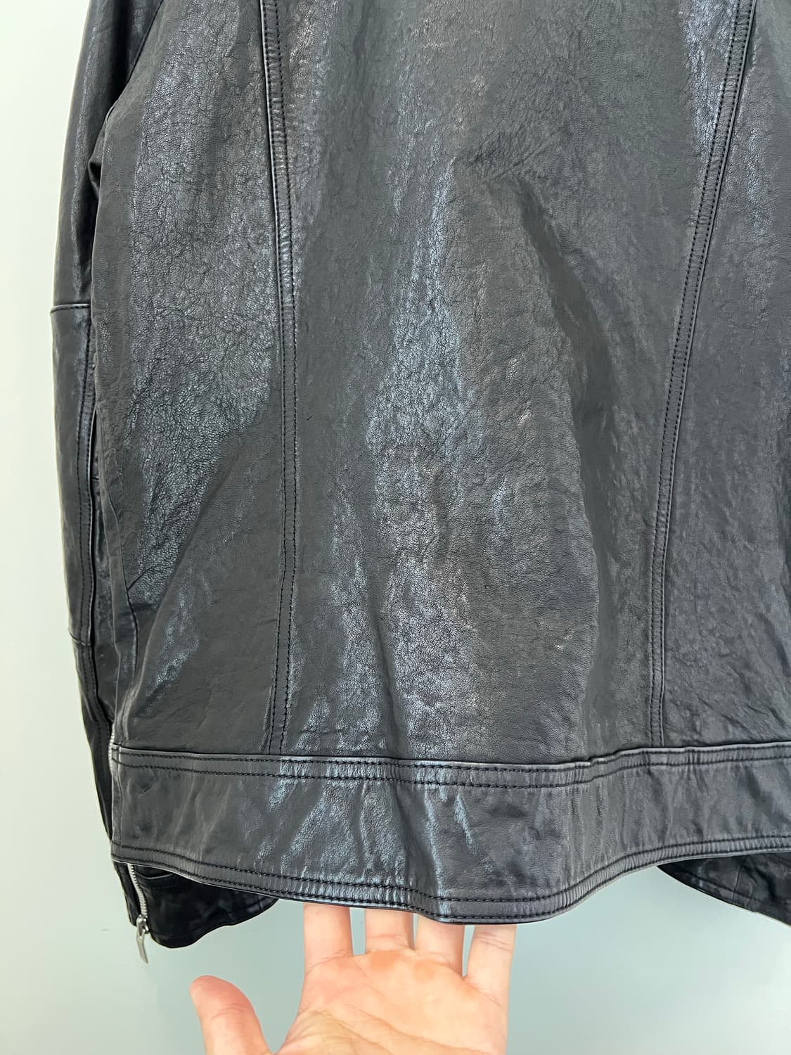 리버클래시 블랙 스탠카라 양가죽자켓 상품이미지6