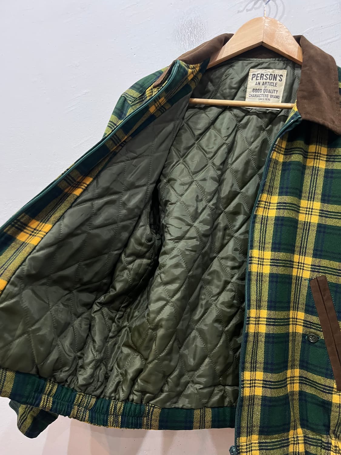 PERSONS 퍼슨스 클래식 체크 울 자켓 Made in JAPAN  상품이미지8