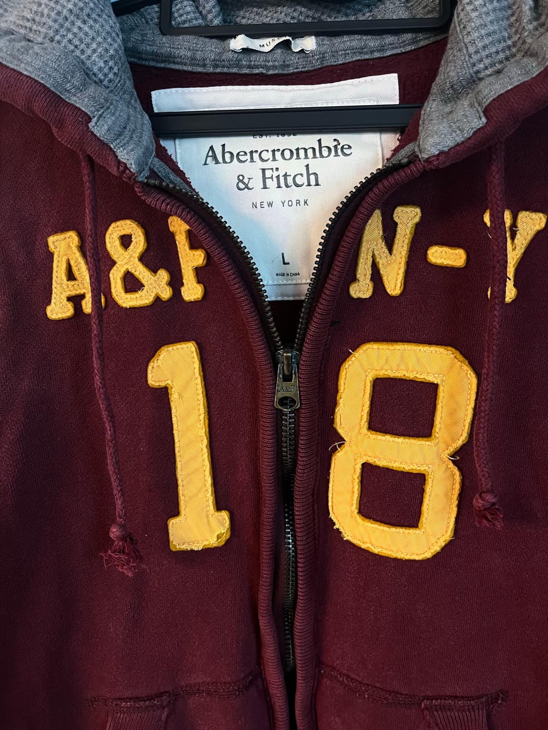 아베크롬비 A&F 대장 후드집업 버건디 (L) 상품이미지4