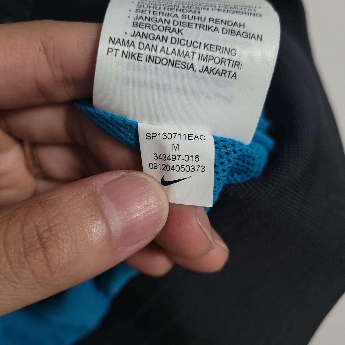 (M) NIKE 나이키 여성 바람막이 블루 블랙 후드 집업 상품이미지5
