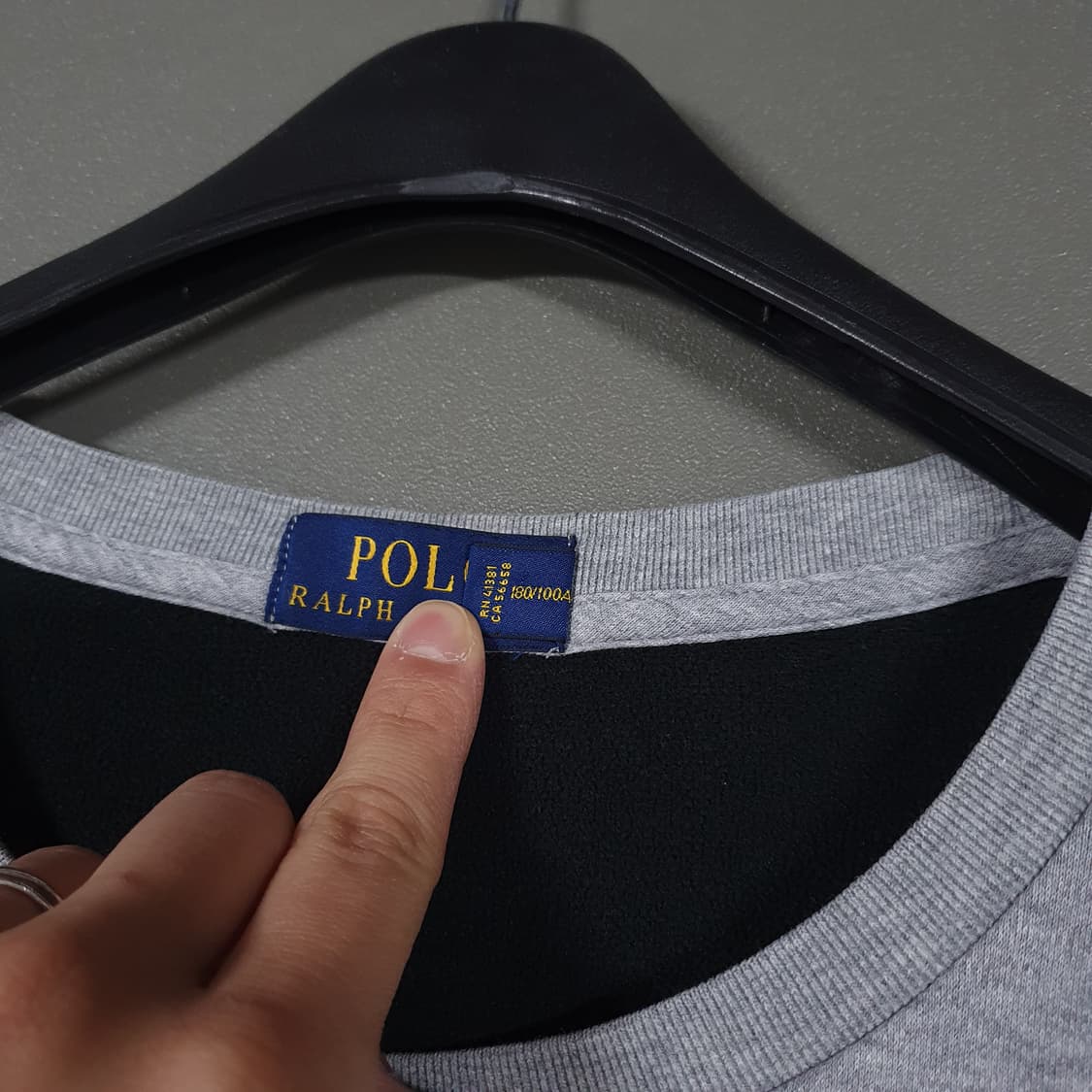 실측 XL) 폴로 랄프로렌 신형 포니 기모 맨투맨 스웻셔츠 그레이 상품이미지5