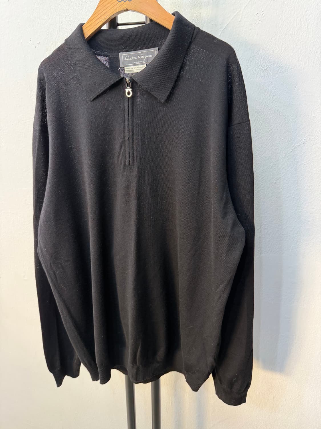 정품) 페라가모 남성 간치니 블랙 집업 니트 집업 XL 상품이미지3