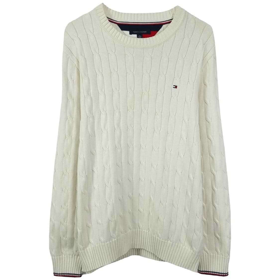 [타미힐피거] 로고 자수 케이블 꽈배기 니트 아이보리 M18899 상품이미지2