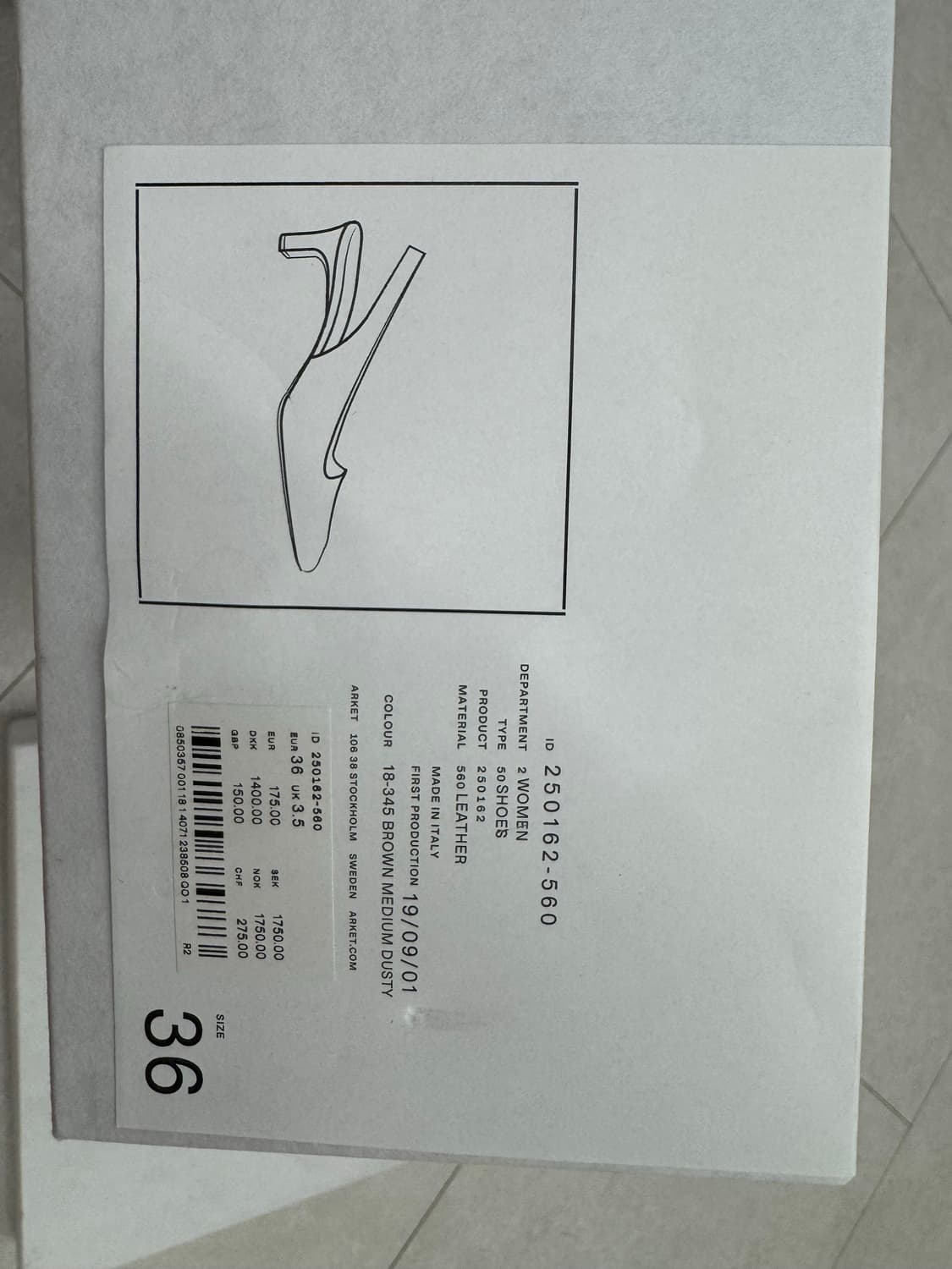 (새상품) 아르켓 스퀘어토 슬링백 신발 36사이즈 상품이미지4