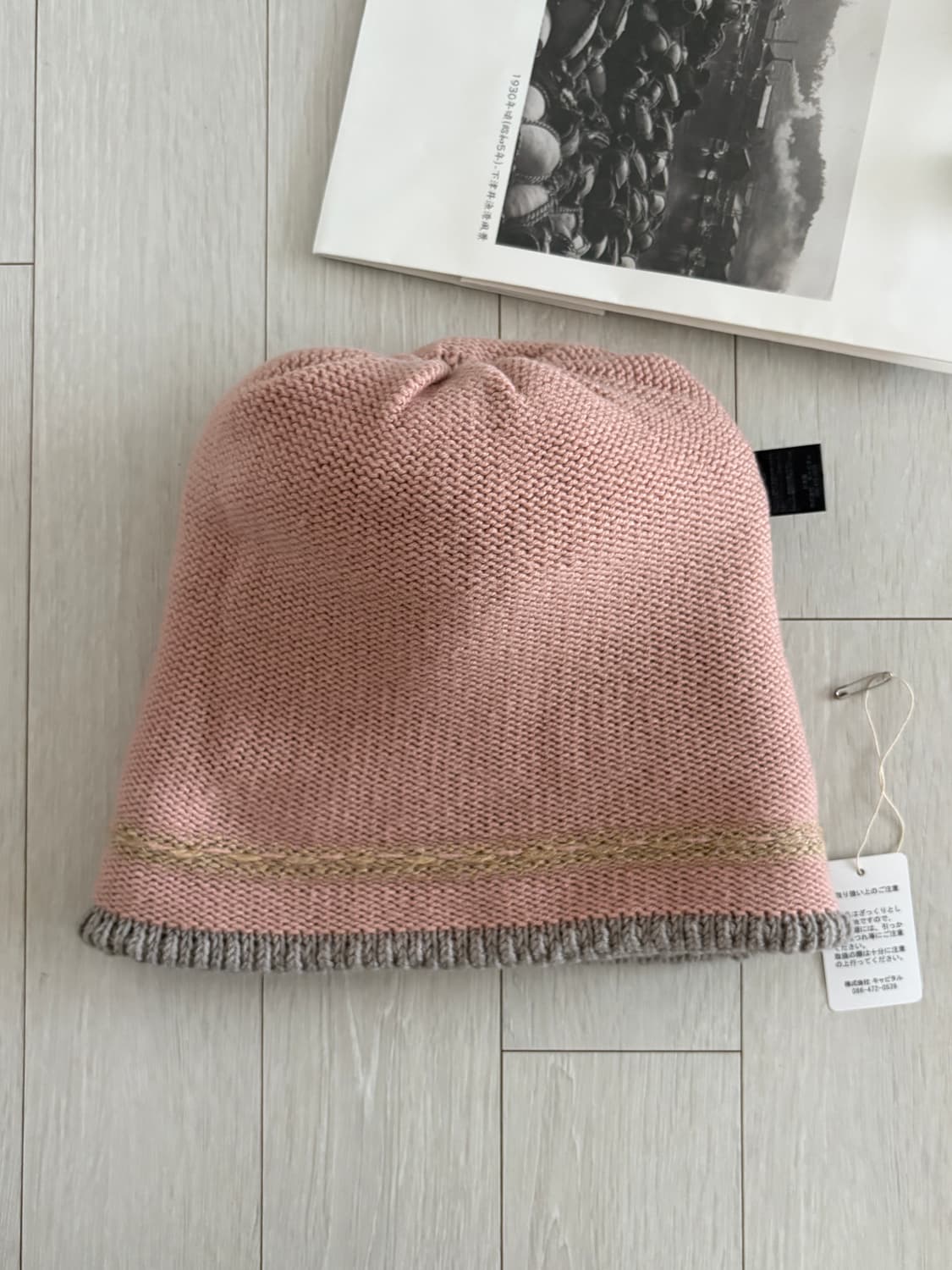 캐피탈 5G 울 니트 캡 라이트 블루 (폼폼 비니 핑크 그레이) 상품이미지5