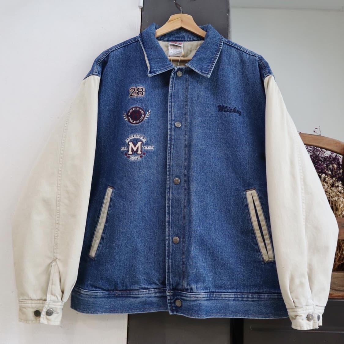 디즈니 90s 데님 바시티 자켓 상품이미지1