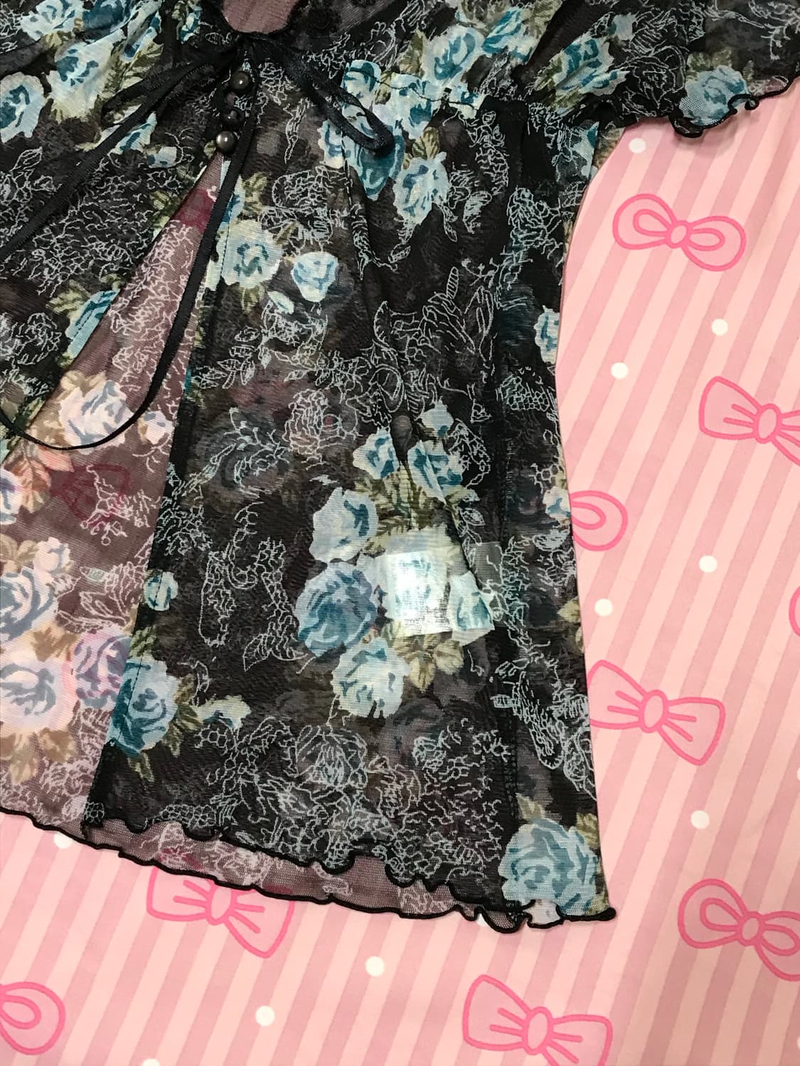 플라워 패턴 쓰리버튼 가디건 페어리 오리엔탈 상품이미지3