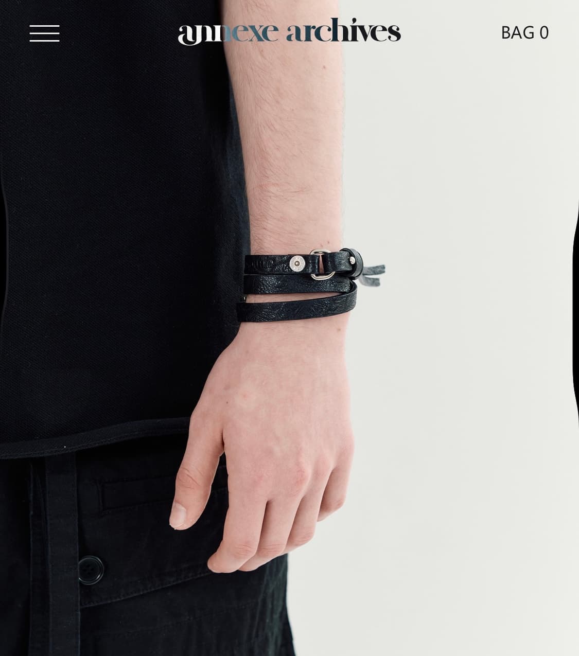 VEIN LOOP BRACELET BLACK 상품이미지2