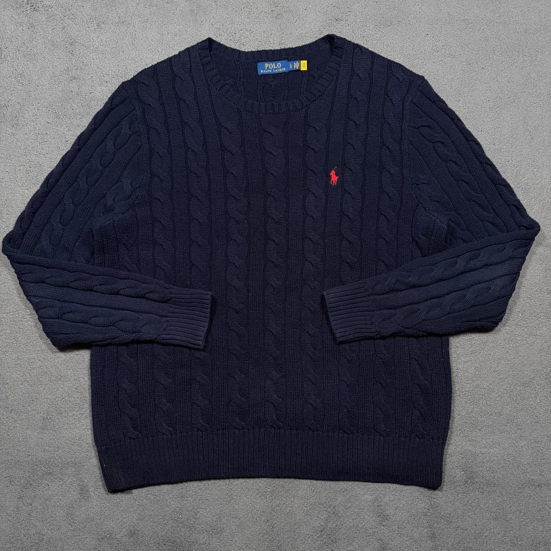 Qr 폴로 코튼 네이비 꽈배기 니트 상품이미지2