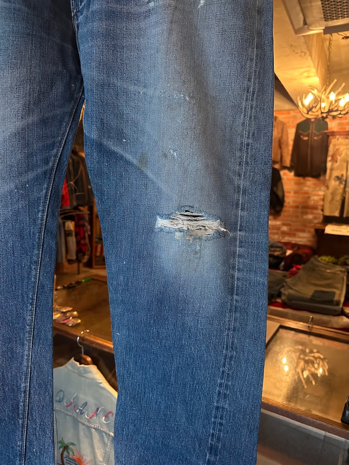 빅사이즈 70s USA 빈티지 리바이스 501 66전기 셀비지 데님 팬츠 상품이미지4