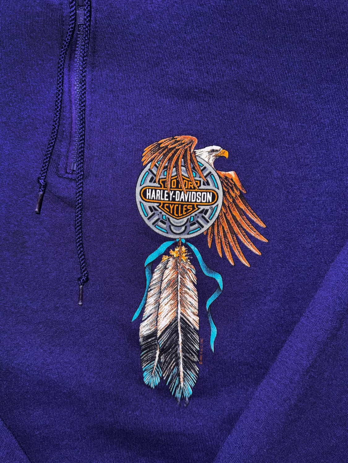 [XL] 빈티지 할리데이비슨 쿼터 집업 스웻셔츠 상품이미지3