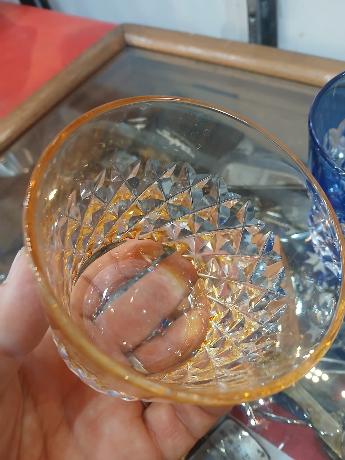 빈티지 일본 카가미 크리스탈 에도 키리코 위스키잔 상품이미지6