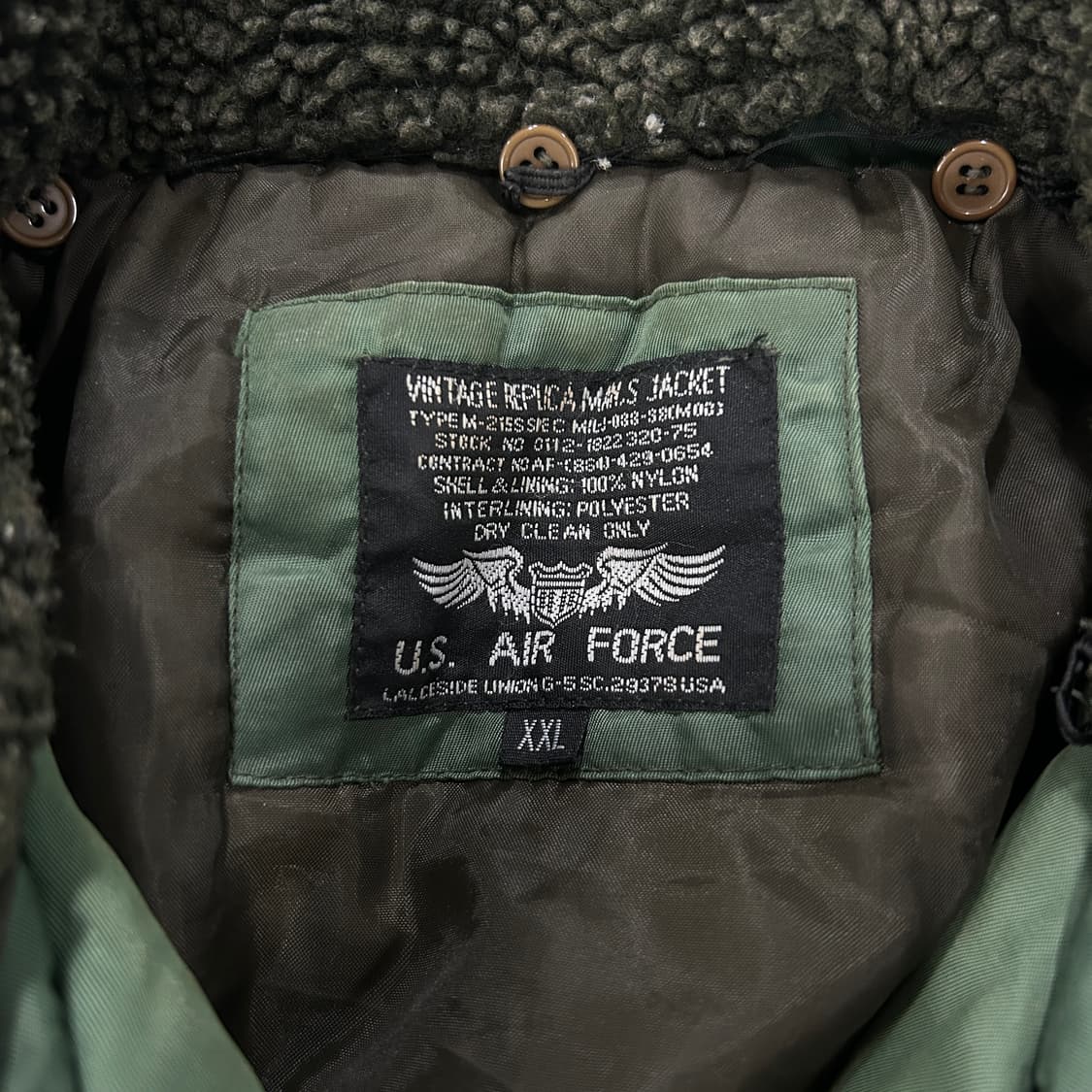 USA 항공 카키 봄버 자켓 2XL 상품이미지2