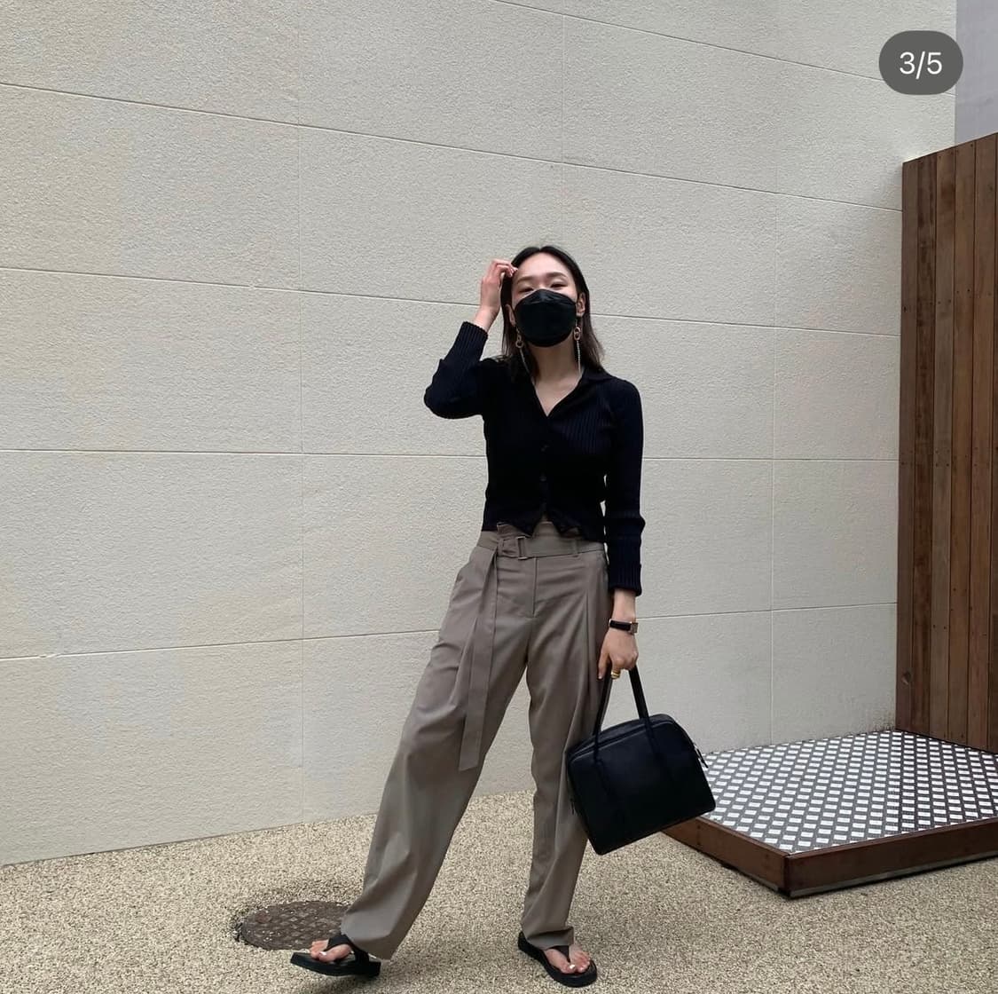 ORE 오어 핀턱 슬랙스 차콜 상품이미지3