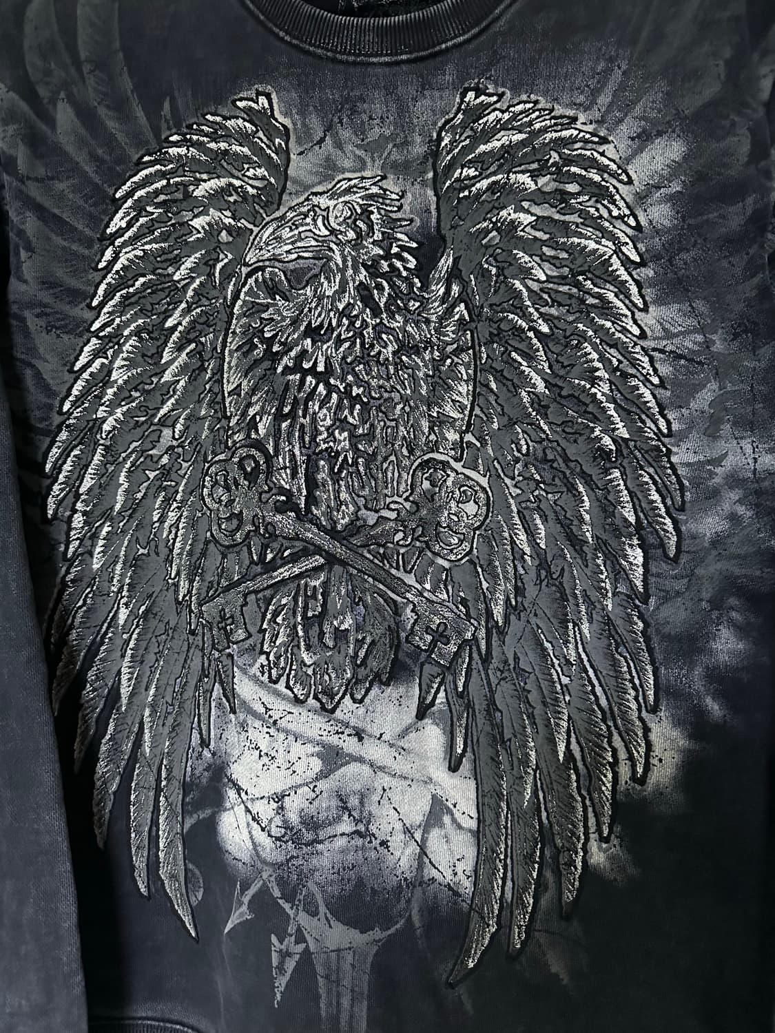 PREPOTENTE 브랜드의 독특한 독수리 프린팅 맨투맨 상품이미지2