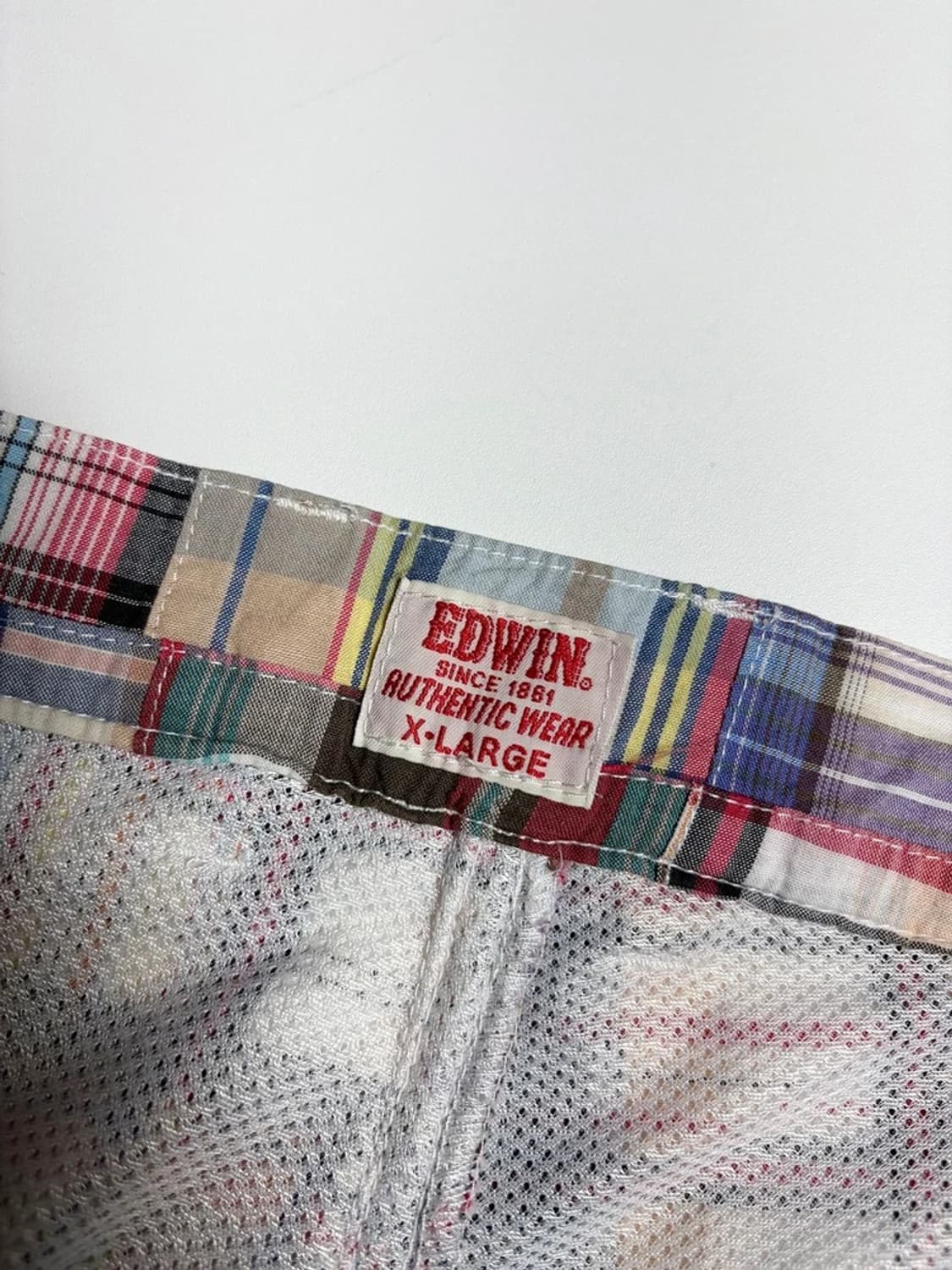 에드윈 Edwin 마드라스 패치워크 반바지 R1121 상품이미지6