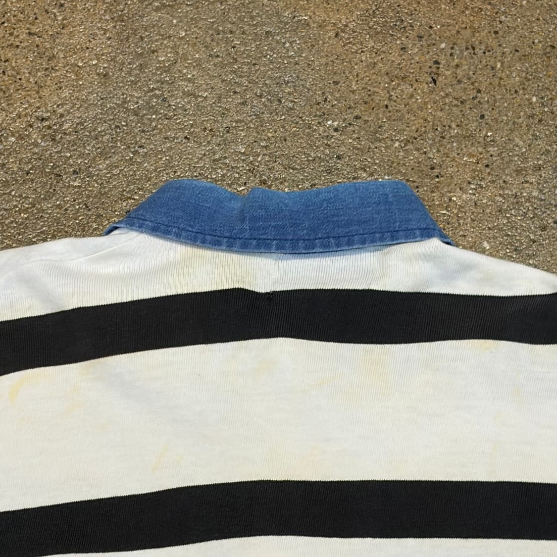 90s Made in USA 빈티지 스트라이프 오리지널 럭비티 카라티 상품이미지10