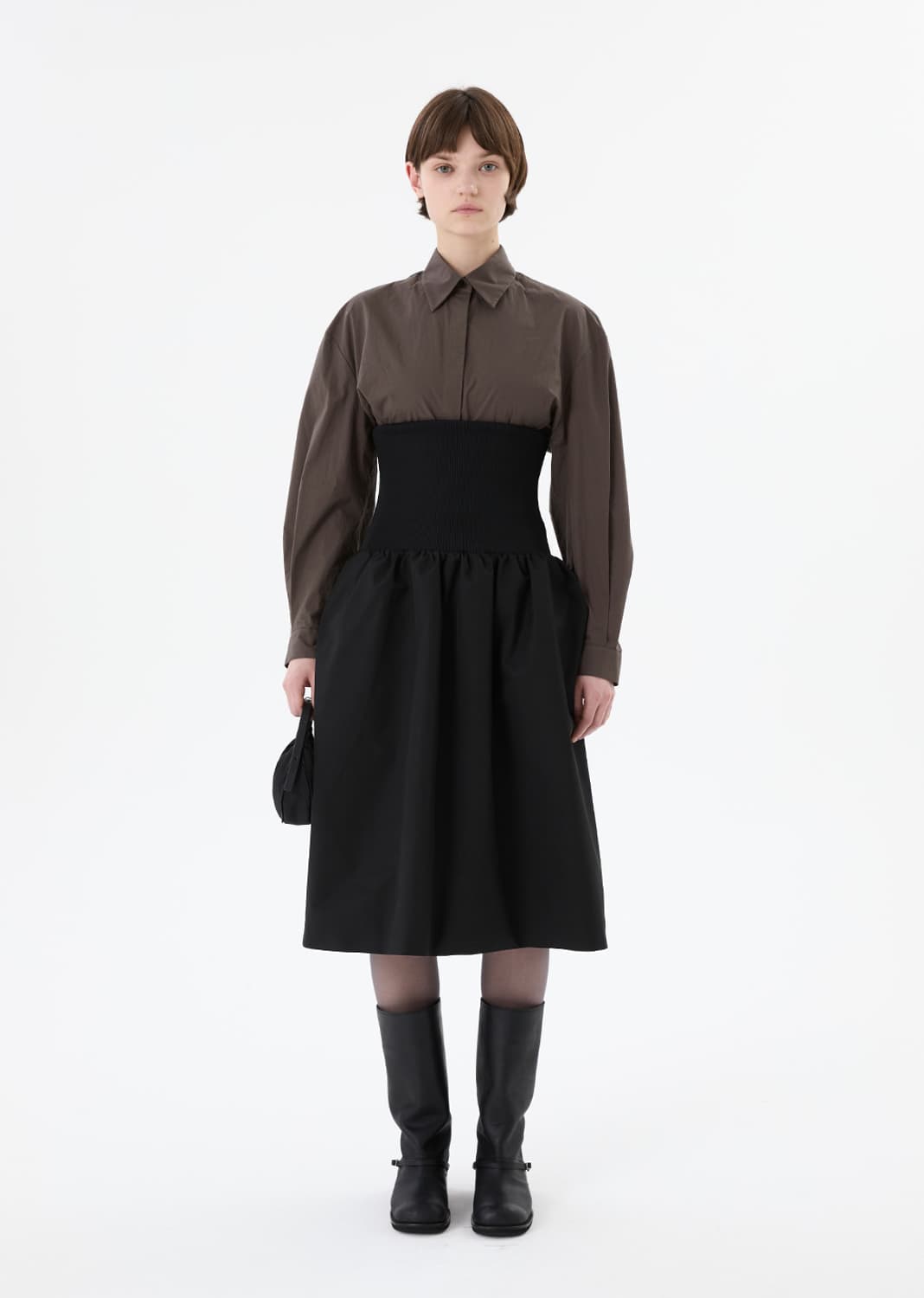 아모멘토 Taffeta Shirring Flare Skirt 밴딩 스커트 상품이미지1