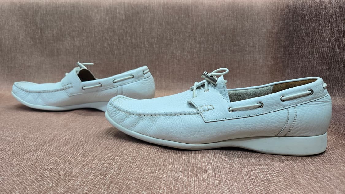 발리  270mm- 화이트레더 드라이빙슈즈 로퍼 스니커즈 상품이미지4