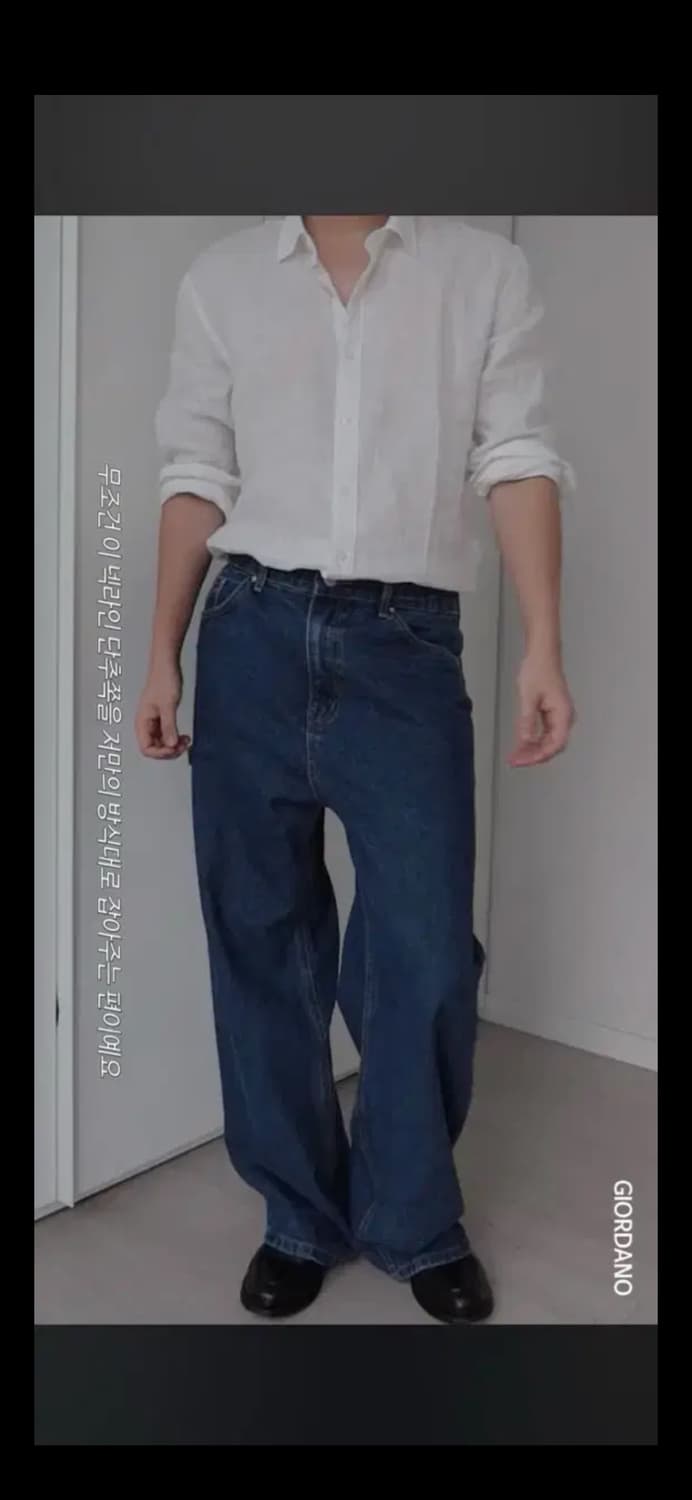 무료배송) 지오다노 린넨 긴팔 셔츠 m size 상품이미지1