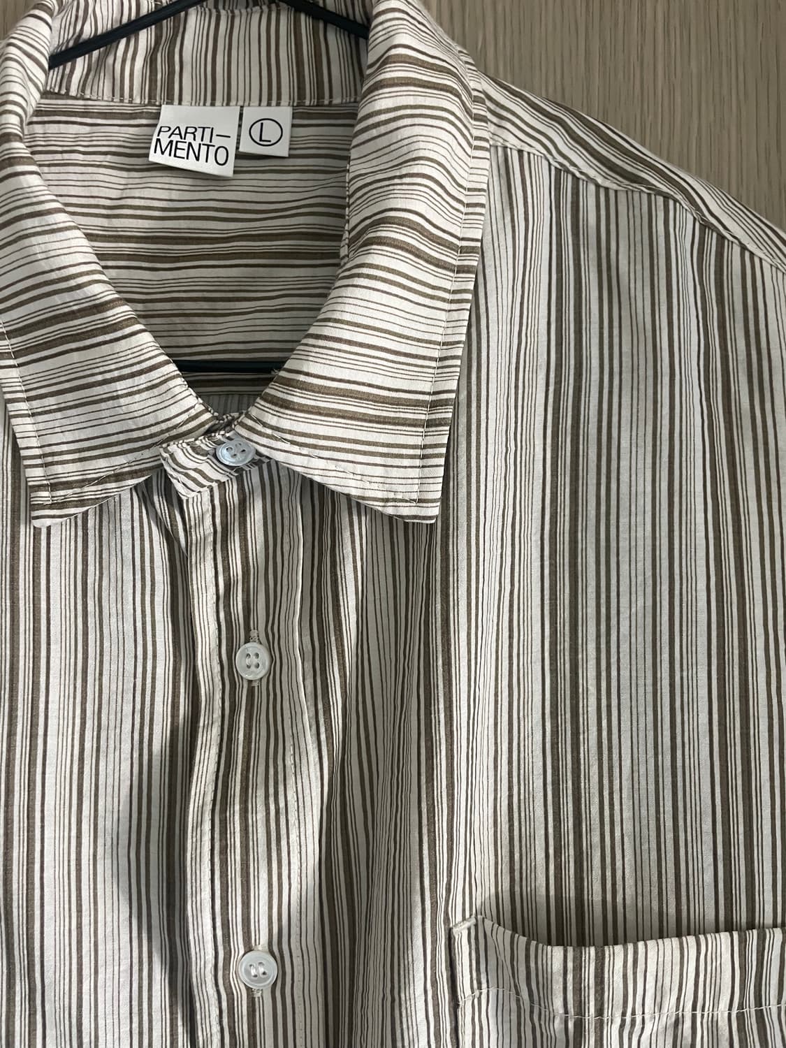 partimento 브라운 스트라이프 여름 셔츠 상품이미지1