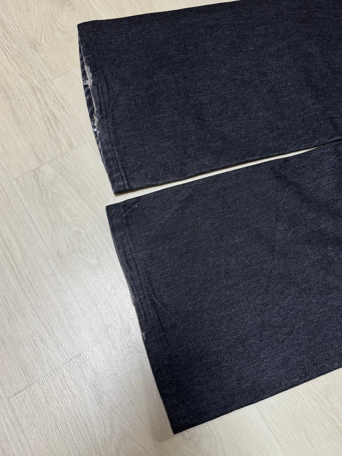 유스 와이드 데님 팬츠 블랙 S 상품이미지6