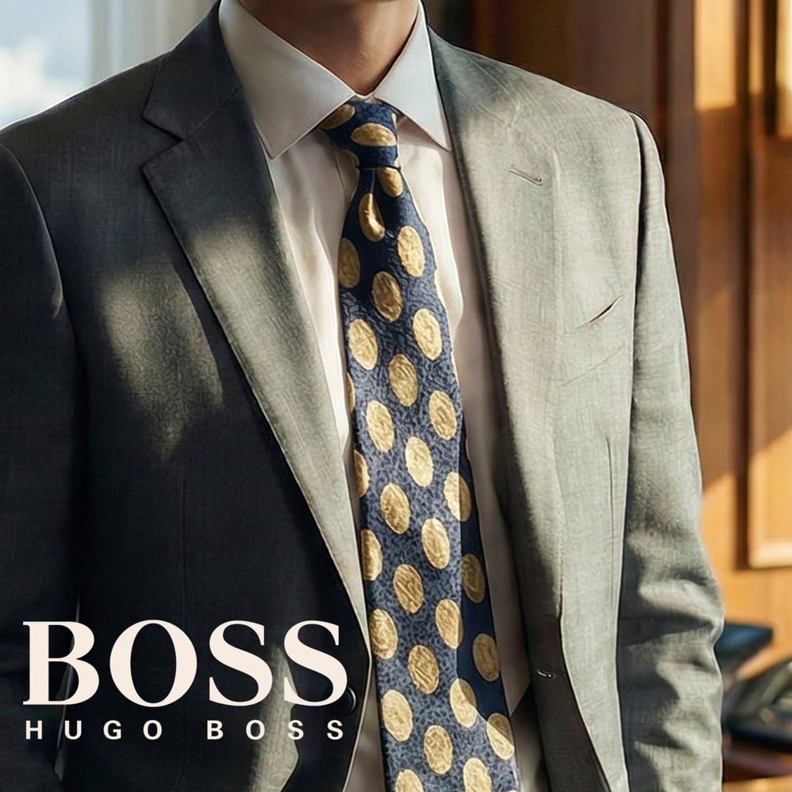 휴고보스 실크 네이비 도트 패턴 넥타이 9.7cm A+등급 K1673
 상품이미지1