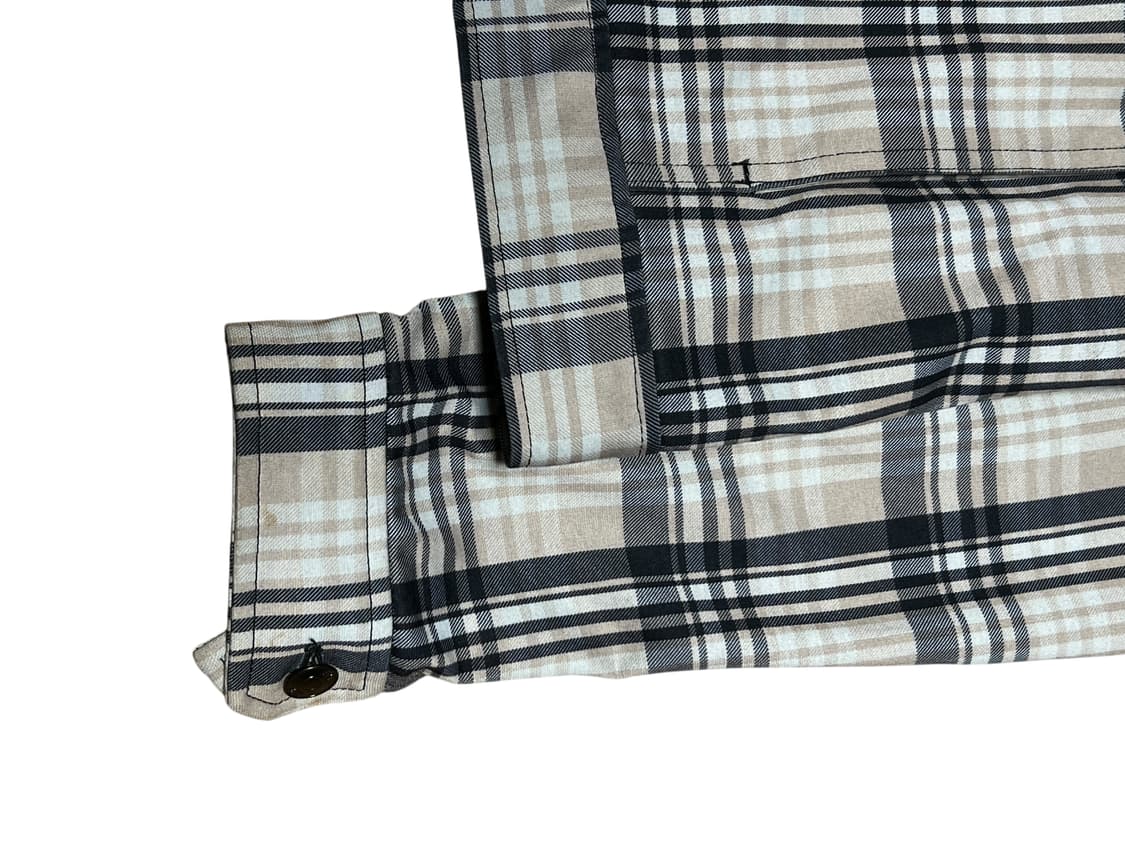 ZARA 체크 트러커 자켓 L 아이보리 상품이미지4