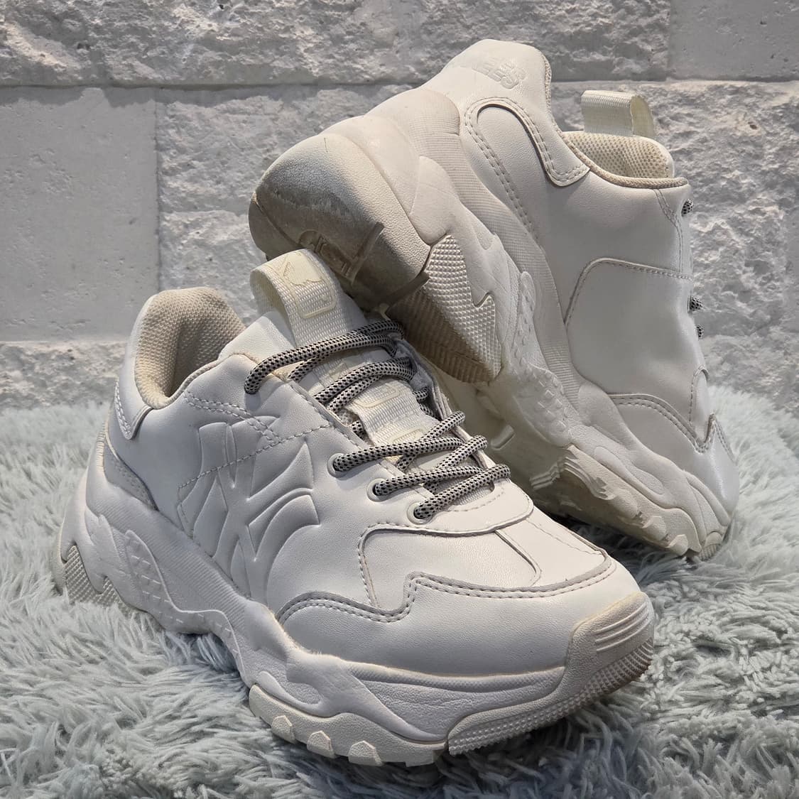 6w-20:MLB 청키로우 뉴욕양키스 화이트 MLB23cm-키높이5cm 상품이미지4