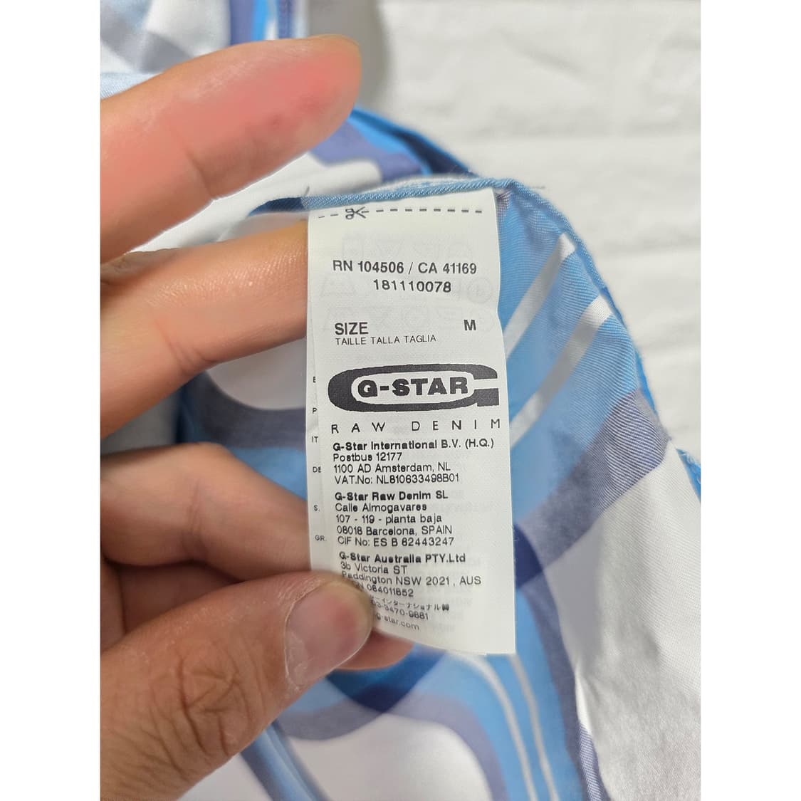 21s 지스타 로우 G-STAR RAW 체크 반팔셔츠 M 상품이미지3