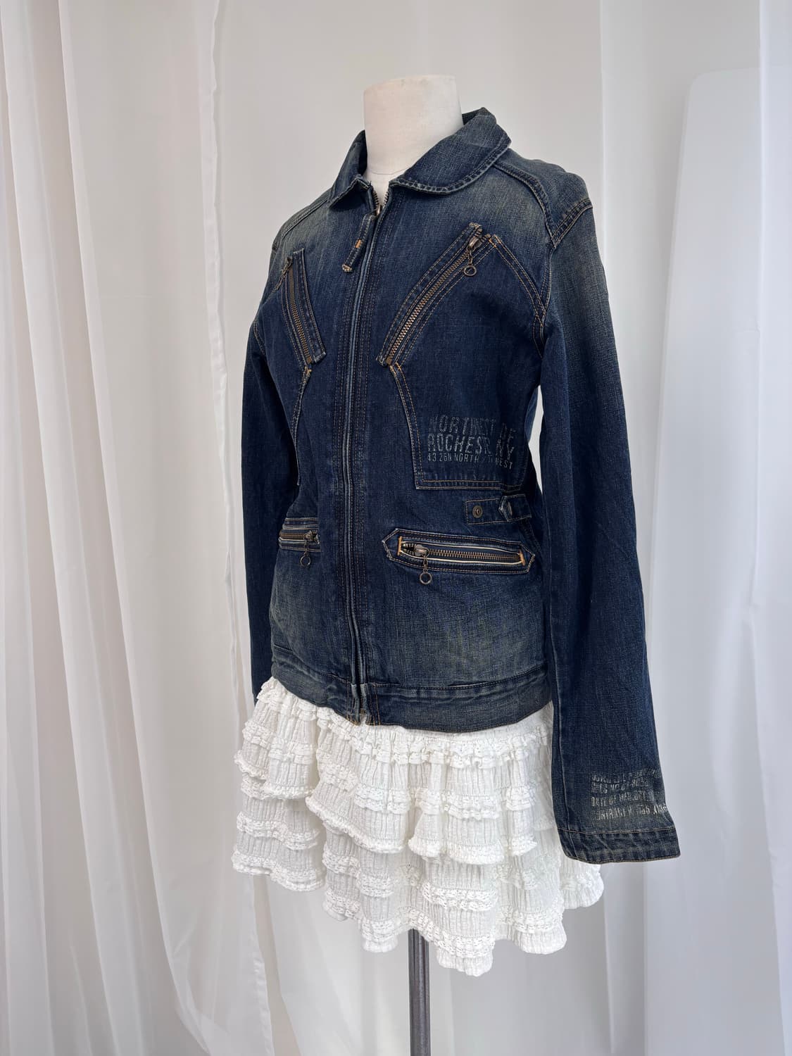 AVIREX 절개 레터링 데님 자켓 상품이미지8