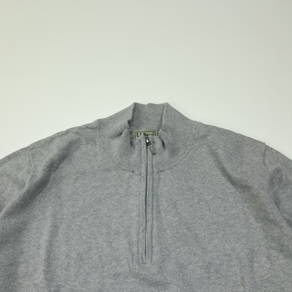 CL411 2XL 엘엘빈 00s 면캐시미어 하프집업 그레이 니트 스웨터 상품이미지2