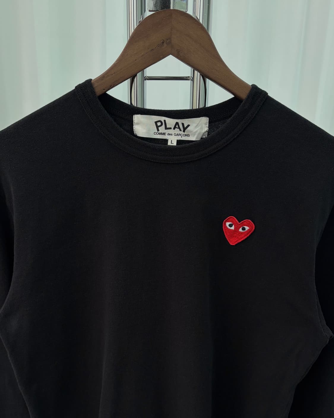 [L]꼼데가르송 플레이 레드 와펜 롱 슬리브 상품이미지5