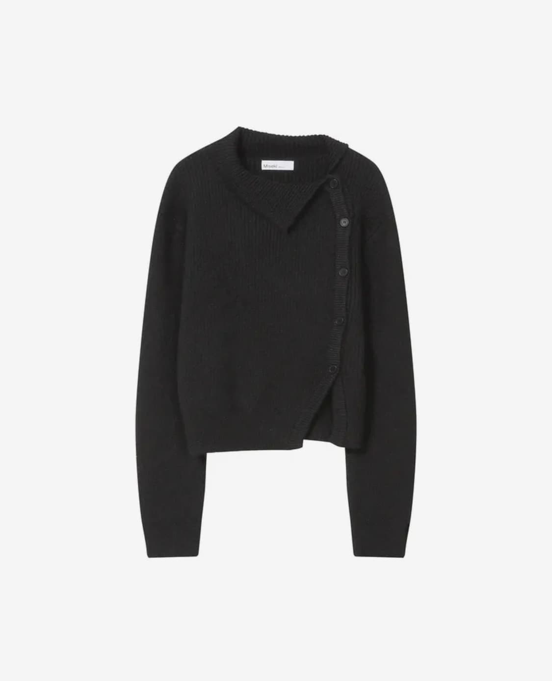 Side button knit BLACK 상품이미지1